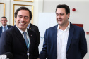 O governador Carlos Massa Ratinho Junior se reúne nesta segunda-feira (28) com o presidente da Caixa Econômica Federal, Pedro Guimarães, para discutir parcerias e investimentos em saneamento e habitação, no Palácio Iguaçu.  Curitiba, 28/10/2019 - Foto: Geraldo Bubniak/AEN