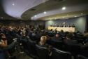 O governador Carlos Massa Ratinho Junior, participa da cerimônia de inauguração da Delegacia Modelo de Investigação e Análise Financeira, na superintendência da Polícia Federal no Estado do Paraná. Participaram: Ministro da Justiça e Segurança Pública, Sergio Moro; diretor Geral da Polícia Federal, Maurício Valeixo; secretário de Segurança, Romulo Marinho; entre outros.Curitiba, 01-11-19.Foto: Arnaldo Alves / AEN.