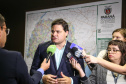 O Governo do Estado e a Prefeitura de Curitiba assinam um Termo de Cooperação Técnica para que o município utilize a metodologia BIM (Modelagem da Informação da Construção), uma nova ferramenta tecnológica para melhoria da gestão de obras públicas. O secretário estadual da Infraestrutura e Logística, Sandro Alex, e o prefeito da Capital, Rafael Greca firmam a parceria na sede da Secretaria da Infraestrutura e Logística.   05/11/2019  -  Foto: Geraldo Bubniak/AEN