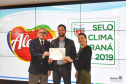 O Prêmio Selo Clima Paraná 2019 foi entregue nesta quinta-feira (07) a 36 empresas que, voluntariamente, decidiram medir, divulgar e reduzir as emissões de gases de efeito estufa, causadores do aquecimento global e das mudanças climáticas. O mais importante deles é o dióxido de carbono (CO2). Foto: Denis Ferreira Netto/AEN