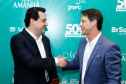 O governador Carlos Massa Ratinho Junior participa do evento de premiação das 500 maiores empresas do Sul. 