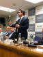 O governador Carlos Massa Ratinho Junior afirmou nesta segunda-feira (11) que a gestão pública precisa inovar e se modernizar para prestar serviços de melhor qualidade à população. A declaração foi feita em palestra na Associação Comercial de São Paulo (ACSP), na capital paulista, que reuniu membros dos conselhos Político e Social (Cops) e de Economia (COE) da entidade.Foto: Divulgação/AEN