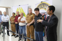 A 4ª Companhia da Polícia Militar, em Capanema, na região Sudoeste do Paraná, ganhou uma nova sede, mais moderna e ampla, com estrutura adequada para atender a população de cinco cidades da região Sudoeste. Além de Capanema, Planalto, Realeza, Pérola do Oeste e Santa Isabel do Oeste, conjunto de cidades próximo à fronteira com a Argentina, também serão assistidas pela Companhia. A inauguração foi nesta quarta-feira (13).Foto: José Fernando Ogura/AEN