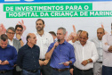 O Governo do Estado libera nesta quinta-feira (14) mais R$ 25 milhões para a continuidade das obras do Hospital da Criança de Maringá (Noroeste). A solenidade acontece na prefeitura de Maringá, com as presenças do Secretário do Desenvolvimento Urbano e Obras Públicas ? JoãoCarlos Ortega,  Secretário de Saúde ? Beto Preto, o Prefeito de Maringá, Ulisses Maia.Maringá, 14/11/2019 -  Foto: Geraldo Bubniak/AEN