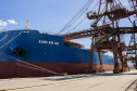 O Porto de Paranaguá faz nesta semana a segunda maior operação de granéis de sua história em um único navio. Serão 89 mil toneladas de farelo de soja, carregadas no Kang Xin Hai, que tem 254 metros de comprimento e segue para o porto de Amsterdã, na Holanda. A operação movimenta o equivalente a 3 mil caminhões de produto e o embarque durará sete dias.