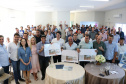 Mais de 120 lideranças de 28 municípios da região do Vale do Ivaí participaram do Fórum Regional de Secretários Municipais do Planejamento, realizado no município de Faxinal, quinta-feira (21).
 O secretário de Estado do Planejamento e Projetos Estruturantes, Valdemar Bernardo Jorge, entregou aos prefeitos do Vale do Ivaí o projeto de sinalização da Rota Cicloturística Vale da Aventura. Foto: Divulgação/SEPL