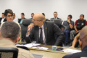 Forças policiais atuantes do projeto Em Frente Brasil, implantado em agosto deste ano no município de São José dos Pinhais, Região Metropolitana de Curitiba, participaram na manhã desta quarta-feira (27) de uma videoconferência com o ministro da Justiça e Segurança Pública, Sério Moro. A reunião ocorreu na sede da Secretaria da Segurança Pública, no bairro Centro Cívico, em Curitiba, e contou com a presença do secretário Romulo Marinho Soares. Foto: SESP