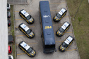Foram entregues à Polícia Rodoviária Federal (PRF) 26 viaturas blindadas. O vice-governador Darci Piana fez a entrega dos veículos, que foram adquiridos por convênio entre o Governo do Estado, através do Departamento de Estradas de Rodagem (DER), e a superintendência estadual da PRF. Os recursos são dos contratos de concessão das rodovias, para aparelhamento das forças policiais do Estado. Foto: Ari Dias/AEN