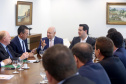 O governador Carlos Massa Ratinho Junior conheceu nesta segunda-feira (09) o projeto de construção do Aeroporto Regional do Sudoeste. Prefeitos, empresários e representantes da região apresentaram, em reunião no Palácio Iguaçu, detalhes do terminal que seria erguido em Renascença.Foto:Jaelson Lucas / AEN