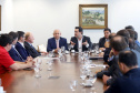 O governador Carlos Massa Ratinho Junior conheceu nesta segunda-feira (09) o projeto de construção do Aeroporto Regional do Sudoeste. Prefeitos, empresários e representantes da região apresentaram, em reunião no Palácio Iguaçu, detalhes do terminal que seria erguido em Renascença.Foto:Jaelson Lucas / AEN