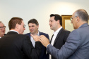 O governador Carlos Massa Ratinho Junior conheceu nesta segunda-feira (09) o projeto de construção do Aeroporto Regional do Sudoeste. Prefeitos, empresários e representantes da região apresentaram, em reunião no Palácio Iguaçu, detalhes do terminal que seria erguido em Renascença.Foto:Jaelson Lucas / AEN