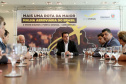 10/12/2019 - O governador Carlos Massa Ratinho Junior e o diretor-presidente da Passaredo Linhas Aéreas, Eduardo Bush, formalizam nesta terça-feira (10) um acordo para que a companhia passe a operar linhas regulares no Paraná.Foto Gilson Abreu/AEN
