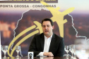 10/12/2019 - O governador Carlos Massa Ratinho Junior e o diretor-presidente da Passaredo Linhas Aéreas, Eduardo Bush, formalizam nesta terça-feira (10) um acordo para que a companhia passe a operar linhas regulares no Paraná.Foto Gilson Abreu/AEN