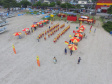 Os 35 formandos do Curso de Guarda-Vidas turma 2019/2020 festejaram nesta quinta-feira (06/02), em Matinhos (PR), a conclusão de um dos cursos mais desejados do Corpo de Bombeiros. Na cerimônia eles receberam o apito e a camisa do uniforme de guarda-vidas, itens que comprovam a aptidão dos bombeiros militares para atuar em resgates em meio líquido. - Curitiba, 06/02/2020  - Foto: Divulgação SESP