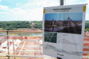 O governador Carlos Massa Ratinho Junior, junto com o ministro da Infraestrutura, Tarcísio Freitas, e o diretor-geral brasileiro da Itaipu Binacional, Joaquim Silva e Luna, vistoria nesta sexta-feira (28) as obras de construção da Ponte da Integração Brasil e Paraguai, em Foz do Iguaçu