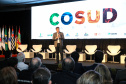 Palestra com o economista Eduardo Moreira. Governadores de sete estados participam neste sábado (29), em Foz do Iguaçu, do sexto encontro do Consórcio de Integração Sul e Sudeste (Cosud). O encontro acontece no Hotel Wish.   29/02/2020 -  Foto: Geraldo Bubniak/AEN