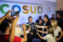 Governadores de sete estados participam neste sábado (29), em Foz do Iguaçu, do quinto encontro do Consórcio de Integração Sul e Sudeste (Cosud). O encontro acontece no Hotel Wish.   29/02/2020 -  Foto: Geraldo Bubniak/AEN