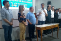 Prefeito Leonardo Paranhos na abertura dos trabalhos em Cascavel. Foto: Sanepar