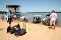 A paisagem do rio Paraná é cinematográfica. Os quilômetros que separam uma margem da outra são uma imensidão de tons de verde, mesclando na água as cores das árvores que povoam as centenas de ilhas locais. De perto, o verde da água se torna transparente, cristalino, despertando a curiosidade para as profundezas do segundo maior rio da América do Sul. Foto: Ari Dias/AEN