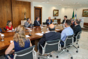 O Governador Carlos Massa Ratinho Junior recebe nesta quinta-feira (19),  representantes do Tribunal de Contas, Ministério Publico, Assembléia Legislativa e secretários de Estado para reunião de efeitos da Pandemia no Estado,  Curitiba, 19/03/2020 - Foto: Geraldo Bubniak/AEN