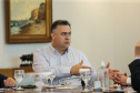 O Governador Carlos Massa Ratinho Junior recebe nesta quinta-feira (19),  representantes do Tribunal de Contas, Ministério Publico, Assembléia Legislativa e secretários de Estado para reunião de efeitos da Pandemia no Estado,  Curitiba, 19/03/2020 - Foto: Geraldo Bubniak/AEN