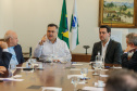 O Governador Carlos Massa Ratinho Junior recebe nesta quinta-feira (19),  representantes do Tribunal de Contas, Ministério Publico, Assembléia Legislativa e secretários de Estado para reunião de efeitos da Pandemia no Estado,  Curitiba, 19/03/2020 - Foto: Geraldo Bubniak/AEN