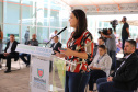 O governador Carlos Massa Ratinho Junior em pronunciamento nesta quinta-feira (26/03), para apresentar a estrutura hospitalar que o Paraná dispõe para enfrentamento ao novo coronavírus, além de uma solução tecnológica para acompanhar pessoas com sintomas da Covid-19.  Curitiba, 26/03/2020 - Foto: Geraldo Bubniak/AEN