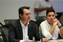 O Governador Carlos Massa Ratinho Junior em reunião por videoconferência neste sábado (28/03),   com prefeitos e secretarios de Estado para alinhamento das ações no combate a pandemia do novo coronavírus.  Curitiba, 28/03/2020 - Foto: Geraldo Bubniak/AEN