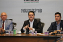 O Governador Carlos Massa Ratinho Junior em videoconferencia nesta terça-feira (07/04),  em reunião com Deputados Estaduais no Palácio Iguaçu.  Curitiba, 07/04/2020 - Foto: Geraldo Bubniak/AEN