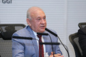 O Governador Carlos Massa Ratinho Junior em videoconferencia nesta terça-feira (07/04),  em reunião com Deputados Estaduais no Palácio Iguaçu. Na foto, o Presidente da Alep, Ademar Traiano.   Curitiba, 07/04/2020 - Foto: Geraldo Bubniak/AEN
