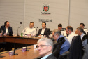  O governador Carlos Massa Ratinho Junior participou nesta quarta-feira (8) de uma videoconferência com presidentes de entidades sindicais estaduais e nacionais. O encontro serviu para estreitar o diálogo com as lideranças dos trabalhadores e teve como objetivo primordial a defesa dos empregos diante dos reflexos econômicos gerados pela pandemia do novo coronavírus.Foto: Ari Dias/AEN