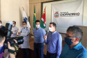 O chefe da Casa Civil do Governo do Estado, Guto Silva, e o diretor-geral da Secretaria estadual da Saúde, Nestor Werner Junior, no início desta semana hospitais do Sudoeste que terão expansão de leitos para o atendimento de pacientes com Covid-19. Foto: Casa Civil