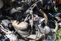 Veículos arrematados em leilão começam a ser prensados e removidos de pátio em Ponta Grossa
. Foto:SESP