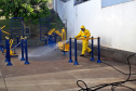 Sanepar faz desinfecção contra coronavírus em Cornélio Procópio. Foto: Sanepar