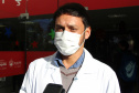 Curitiba, 11 de maio de 2020. Banda da PMPR faz Homenagem aos Enfermeiros do Hospital Cajuru. Foto: Entrevista Sidney Evangelista da Silva, Psicilogo do Nucleo Identidade e Vocação de Saúde do grupo Marista. 