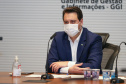 O Governador Carlos Massa Ratinho Junior em videoconferencia nesta quiinta-feira (21/05),  com o Presidente Jair Bolsonaro, Presidente da Câmara dos  Rodrigo Maia, Presidente do Senado Federal  Davi Alcolumbre e governadores dos demais estados.  Curitiba, 21/05/2020 - Foto: Geraldo Bubniak/AEN