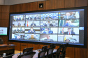 O Governador Carlos Massa Ratinho Junior em videoconferencia nesta quiinta-feira (21/05),  com o Presidente Jair Bolsonaro, Presidente da Câmara dos  Rodrigo Maia, Presidente do Senado Federal  Davi Alcolumbre e governadores dos demais estados.  Curitiba, 21/05/2020 - Foto: Geraldo Bubniak/AEN