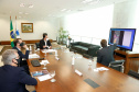 22/05/2020 - Governador Carlos Masa Ratinho Junior durante reunião com o presidente da Sanepar, Claudio Stabile. 