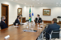22/05/2020 - Governador Carlos Masa Ratinho Junior durante reunião com o presidente da Sanepar, Claudio Stabile. Foto: Gilson Abreu/AEN