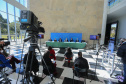 O Governo do Estado realiza coletiva de imprensa com representantes da Secretaria de Desenvolvimento Sustentável e Turismo, Instituto Água e Terra, Sanepar, Copel e Simepar para apresentar um balanço da situação hídrica do Paraná e novas ações para enfrentamento do período de estiagem. Curitiba - 27/05/2020 - Foto: Geraldo Bubniak/AEN