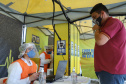 de proteção e prevenção aos profissionais que cortam as rodovias do Paraná garantindo o abastecimento das famílias, inclusive durante a pandemia de coronavírus.  
Foto: José Fernando Ogura/AEN