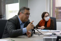 Os secretários da Saúde, Beto Preto, e da Agricultura e do Abastecimento, Norberto Ortigara, participaram nesta terça-feira (16) de uma reunião online com representantes do setor da agropecuária para tratar de ações de enfrentamento à Covid-19 relacionados aos funcionários de frigoríficos. Participaram mais de 100 pessoas ligadas a entidades agropecuárias e à saúde ocupacional. Foto:SESA