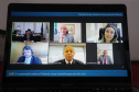  Live promovida pela Secretaria de Estado da Fazenda nesta terça-feira (14), com a participação do presidente do Tribunal de Justiça do Paraná, desembargador Adalberto Jorge Xisto Pereira; do procurador-geral do Ministério Público do Paraná, Gilberto Giacoia; do presidente da Assembleia Legislativa, Ademar Traiano; da procuradora-geral do Estado, Leticia Ferreira da Silva, e do Secretário da Fazenda, Renê Garcia Junior..Foto: Geraldo Bubniak/AEN