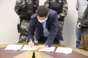A Secretaria da Segurança Pública promoveu, nesta segunda-feira (10/08), a assinatura de um termo de cooperação técnica mútua entre o Batalhão de Operações Especiais (BOPE) e a Prefeitura Municipal de Piraquara