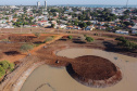 Obras para revitalizar o Parque Fundo de Vale em Guaira,  com instalação e adaptação de acessibilidade em todo o Parque, ampliação do lago, pista de caminhada, modernização paisagística, bancos e vegetação nova.   06/08/2020 -  Foto: Geraldo Bubniak/AEN