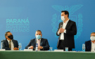 O governador Carlos Massa Ratinho Junior, o presidente do Tribunal de Justiça do Paraná, desembargador Adalberto Xisto Pereira, e o segundo vice-presidente, desembargador José Laurindo de Souza Netto formalizaram nesta quinta-feira (3) a criação do Cejus Casa Fácil e do Cejusc Fundiário, que vão atuar na mediação e conciliação de conflitos no Estado.