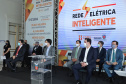 O governador Carlos Massa Ratinho Junior e o presidente da Copel, Daniel Slaviero, lançam o Programa Rede Elétrica Inteligente, em Curitiba. 