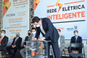 O governador Carlos Massa Ratinho Junior e o presidente da Copel, Daniel Slaviero, lançam o Programa Rede Elétrica Inteligente, em Curitiba. 