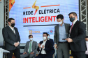 O governador Carlos Massa Ratinho Junior e o presidente da Copel, Daniel Slaviero, lançam o Programa Rede Elétrica Inteligente, em Curitiba. 
