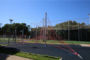 Meu Campinho em Maringa. O espaço tem um campo de futebol de grama sintética, playground com piso emborrachado e com iluminação, bicicletários, bebedouro, mesas de jogos, floreiras e lixeiras -  04/08/2020 -  Foto: Geraldo Bubniak/AEN